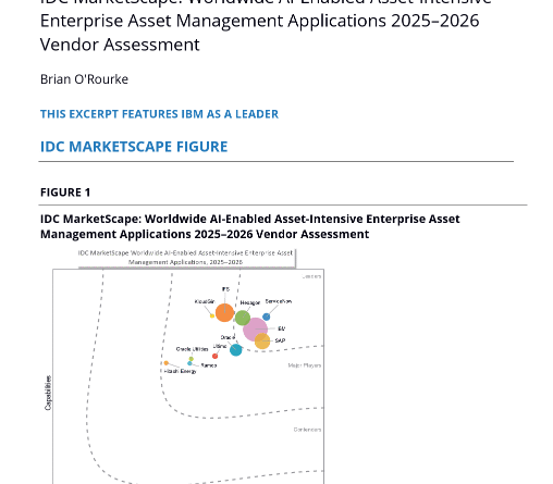 IDC MarketScape: Worldwide AI-Enabled Asset-Intensive Enterprise Asset Management Applications 2025–2026 Vendor Assessment